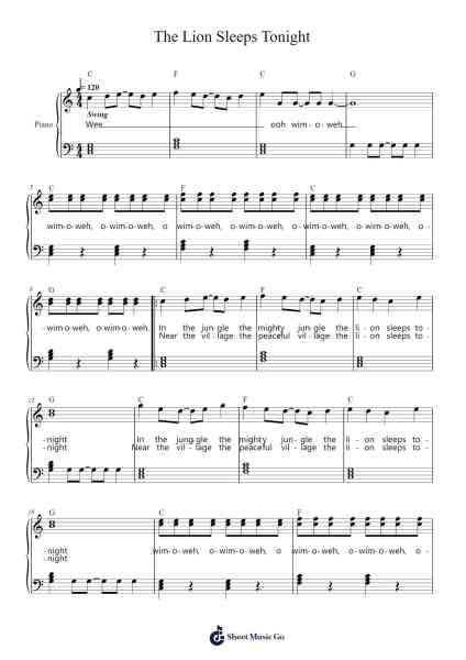The Lion Sleeps Tonight Sheet Music by The Tokens-Arr.Clarkwylde Vagill