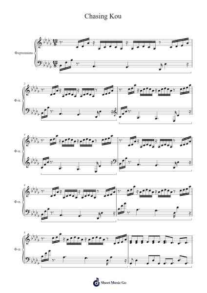 Chasing Kou Sheet Music by Shuichi Sakamoto-Arr.Ninah