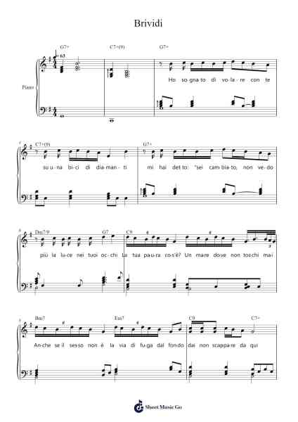 Brividi Sheet Music by Mamhood/Blanco-Arr.Mollpag