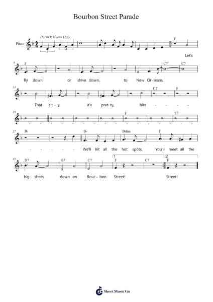 Bourbon Street Parade Sheet Music by Paul Barbarin-Arr.Arabias