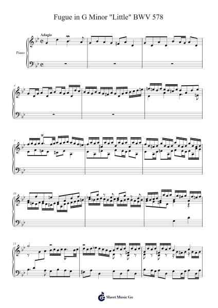 Fugue in G Minor "Little", BWV 578 Sheet Music by Johann Sebastian Bach-Arr.Tenings
