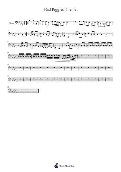 Bad Piggies Theme Sheet Music by Ilmari Hakkola-Arr.Dawnvia