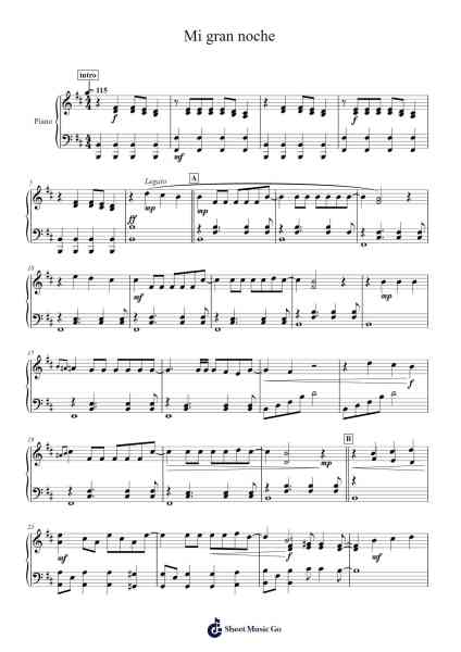 Mi gran noche Sheet Music by Raphael-Arr.Linjane Barcox