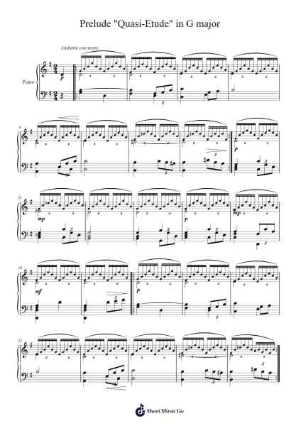 Prelude "Quasi-Etude" in G major Sheet Music by Kyle O'Neil-Arr.Ribloor