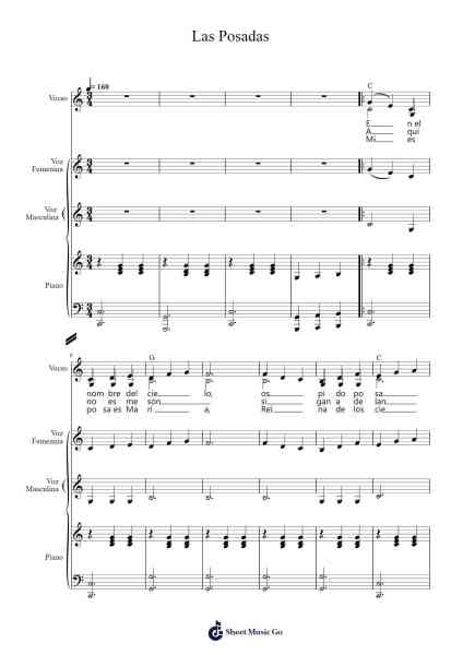 Las Posadas Sheet Music by Rusklive Cofcia-Arr.Bingpiers Georlance