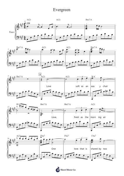 Evergreen Sheet Music by Barbra Streisand-Arr.Faithevice
