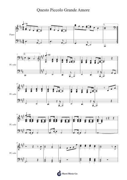Questo Piccolo Grande Amore Sheet Music by Claudio Baglioni-Arr.Cherlius Bunearl