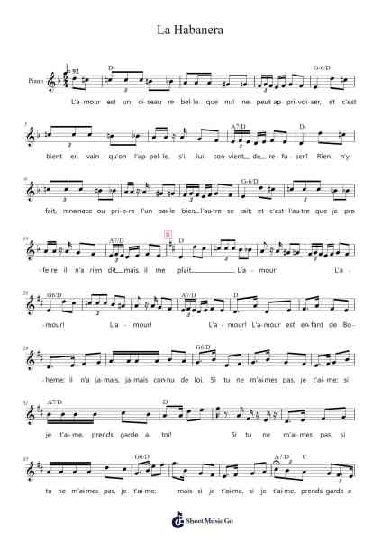 Habanera (Carmen) Sheet Music by Georges Bizet-Arr.Jesret