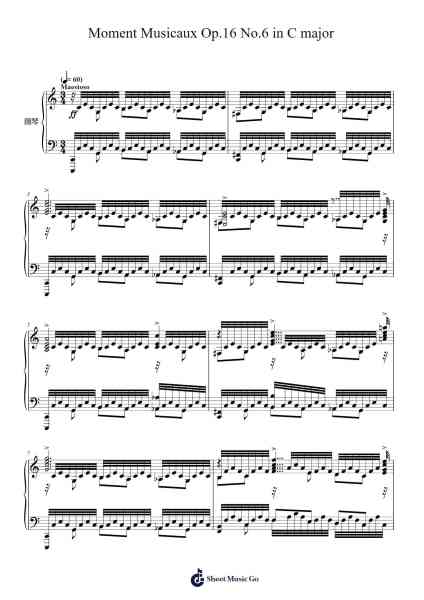 Moment Musicaux Op. 16 No. 6 in C Major Sheet Music by Sergei Rachmaninoff-Arr.Hicksnia