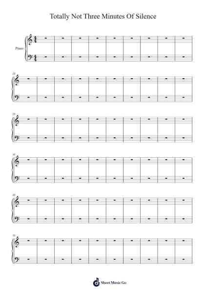 Totally Not Three Minutes Of Silence Sheet Music by TotallyNotTheAllfollower3-Arr.Bropy