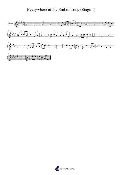 Everywhere at the End of Time (Stage 1) - It's Just a Burning Memory in A♭ Major Sheet Music by James Leylan Kirby/The Caretaker-Arr.Branlaine