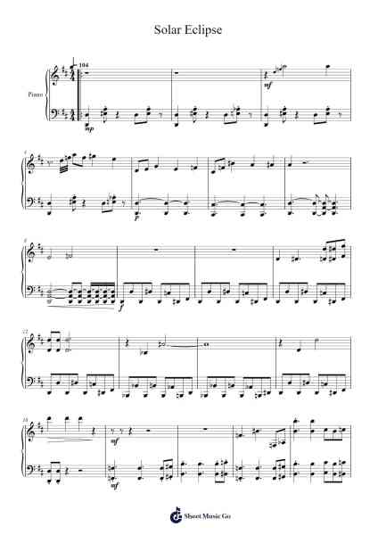 Solar Eclipse Sheet Music by Scott Lloyd Shelly-Arr.Lupeg