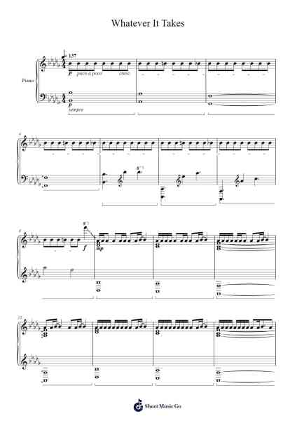 Whatever It Takes Sheet Music by Imagine Dragons-Arr.Uvey