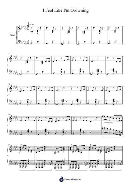 I Feel Like I'm Drowning Sheet Music by Two Feet-Arr.Sonfy Strasie