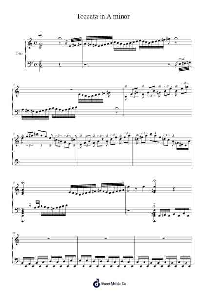 Toccata in A minor Sheet Music by Adam Isidto-Arr.Yvettenat Iveshall
