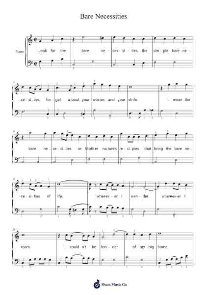 Bare Necessities Sheet Music by Terry Gilkyson-Arr.Timcius Steale