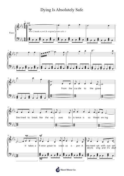Dying Is Absolutely Safe Sheet Music by Architects-Arr.Holew Brianmaud