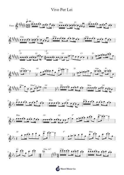 Vivo Per Lei Sheet Music by Andrea Bocelli-Arr.Dilliz Woolfsil