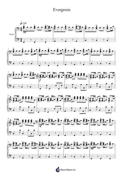 Evergreen Sheet Music by Llith Mornold-Arr.Consdrow