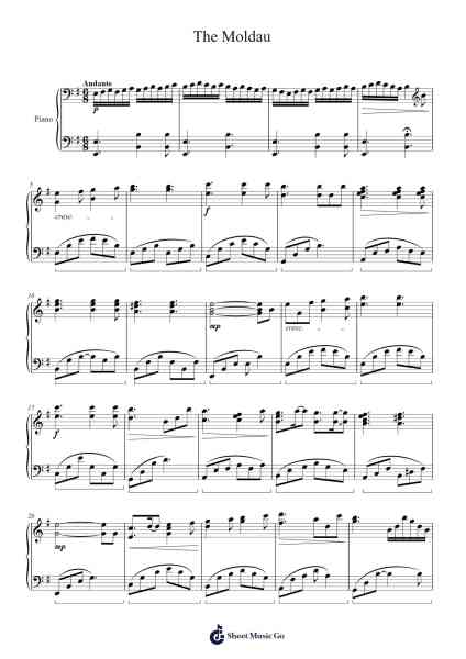 The Moldau Sheet Music by Bedřich Smetana-Arr.Haycah Touthale