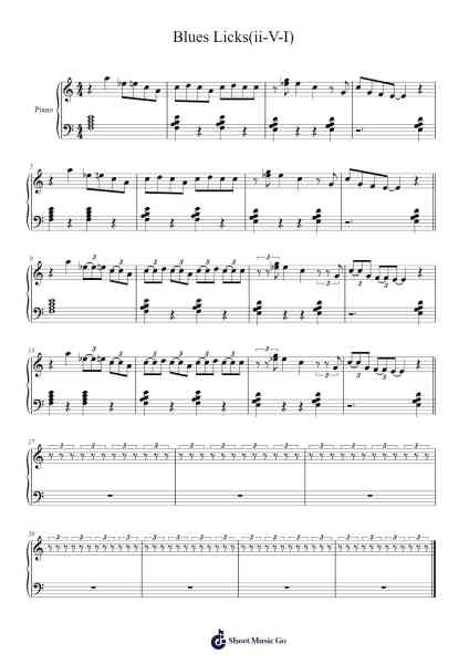 Blues Licks(ii-V-I) Ноты для фортепиано от undefined-Arr.Wrightac Phimaud
