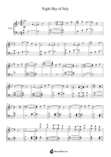 Night Sky of July Sheet Music by Yukari Hashimoto-Arr.Phisan Lionelphy