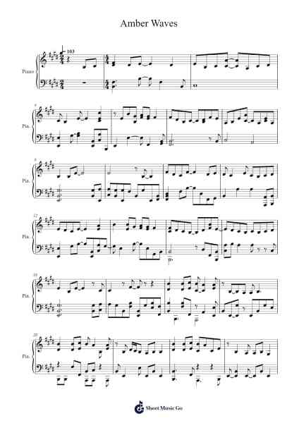 Amber Waves Sheet Music by Tori Amos-Arr.Wattle