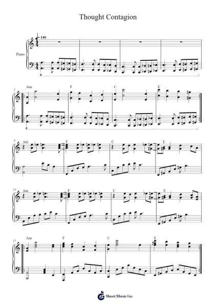 Thought Contagion Sheet Music by Muse-Arr.Montbee