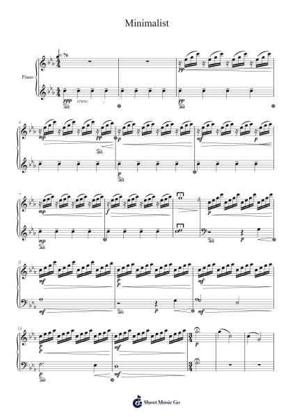 Minimalist Sheet Music by Huttnell-Arr.Yetkim Vauglvis