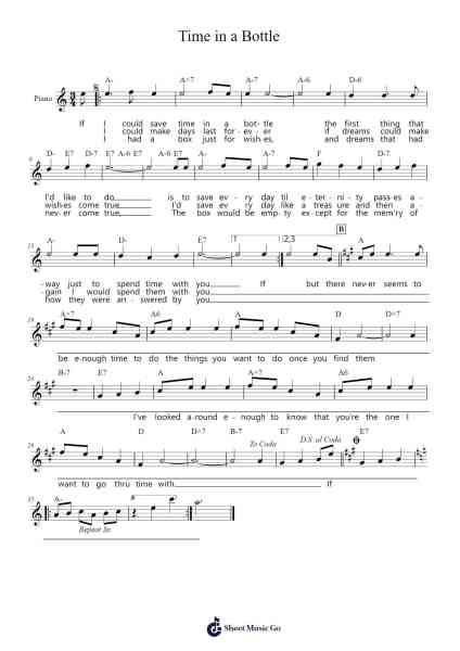 Time in a Bottle Sheet Music by Jim Croce-Arr.Jesret
