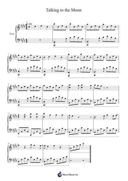 Talking to the Moon Sheet Music by Bruno Mars-Arr.Parde