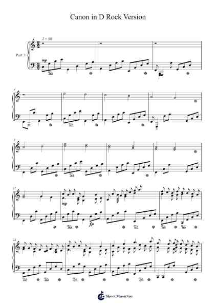 Canon in D 樂譜由 Johann Pachelbel - 編曲 Sodwight