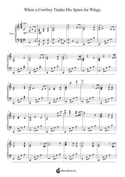 When a Cowboy Trades His Spurs for Wings - The Ballad of Buster Scruggs Sheet Music by Carter Burwell-Arr.Kylejy Burrene