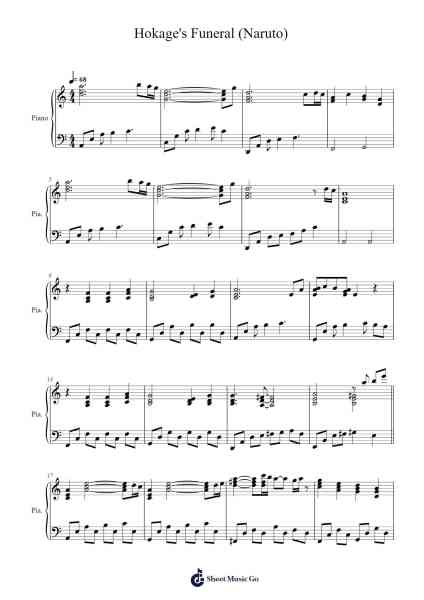 Hokage's Funeral (Naruto) Sheet Music by Toshio Masuda-Arr.Ocsy