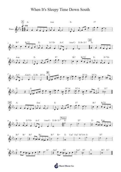 When It's Sleepy Time Down South Sheet Music by Clarence Muse/Leon René/Otis René-Arr.Mickkay