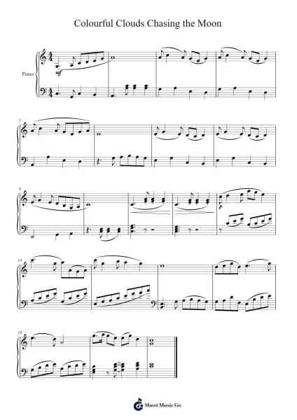Colourful Clouds Chasing the Moon Sheet Music by 任光/王建中-Arr.Janron