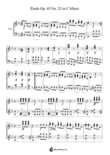 Étude Op. 45 No. 25 in C Minor Sheet Music by Stephen Heller-Arr.Oisenrob Clyger