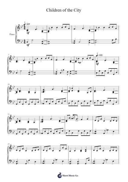 Children of the City Sheet Music by Mili-Arr.Greengrant Darvice