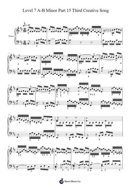 Level 7 A-B Minor Part 15 Third Creative Song Sheet Music by undefined-Arr.Puhill Wesreen