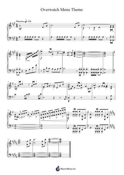 Overwatch Menu Theme Sheet Music by undefined-Arr.Totience Queesom