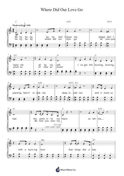 Where Did Our Love Go Sheet Music by The Supremes-Arr.Bclark