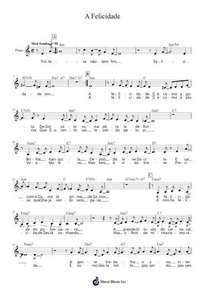 A Felicidade Sheet Music by Antonio Carlos Jobim/Vinicius de Moraes-Arr.Hawroll Quilrel