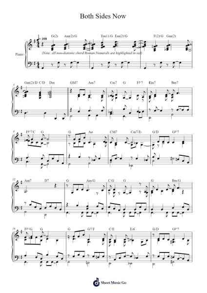 Both Sides Now Sheet Music by Joni Mitchell-Arr.Nellriam Cantave