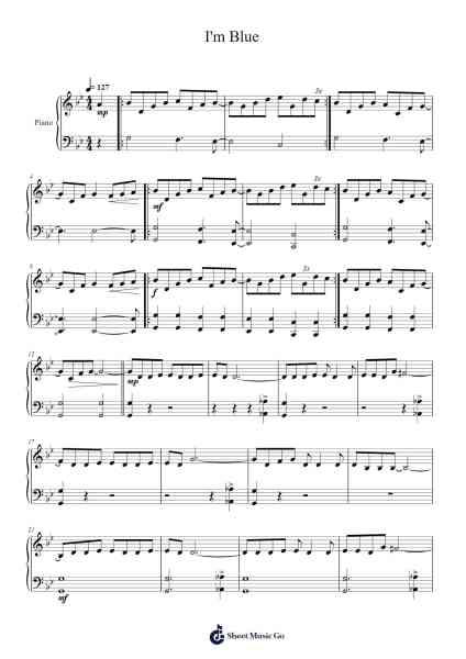 I'm Blue Sheet Music by Eiffel 65-Arr.Davehan