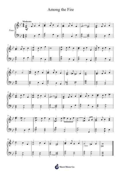 Among the Fire Sheet Music by Jeremy Soule-Arr.Bulgy Boylebaird