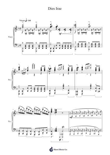 Requiem in D Minor, KV 626: III. Sequenz - Dies Irae Sheet Music by Wolfgang Amadeus Mozart-Arr.Murtus Bertcrofts