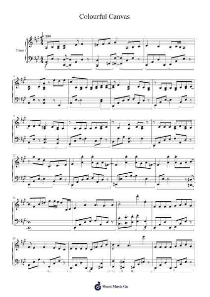 Colourful Canvas Sheet Music by Ijiranaide, Nagatoro-san-Arr.Jesine