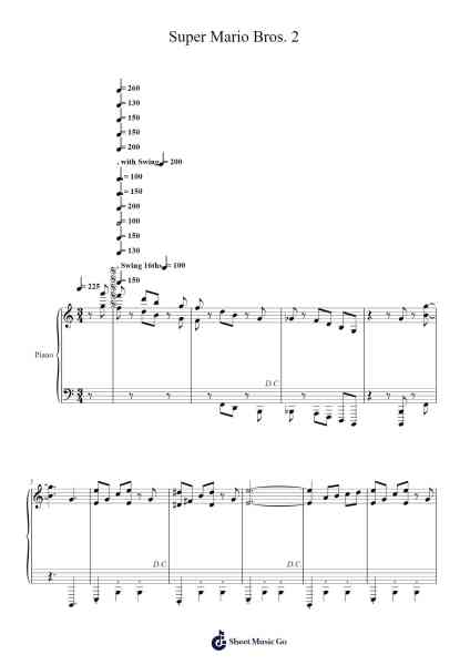 Super Mario Bros. 2 - Complete Soundtrack Sheet Music by Koji Kondo-Arr.Paygill Noaho'neil