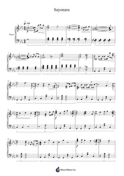 Sayonara Sheet Music by Red Velvet-Arr.Brownegill Orbel