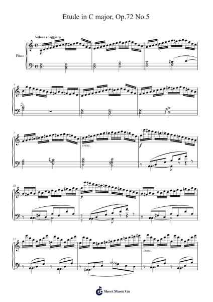 Etude in C Major, Op. 72, No. 5 Sheet Music by Moritz Moszkowski-Arr.Chauburne Fowblair